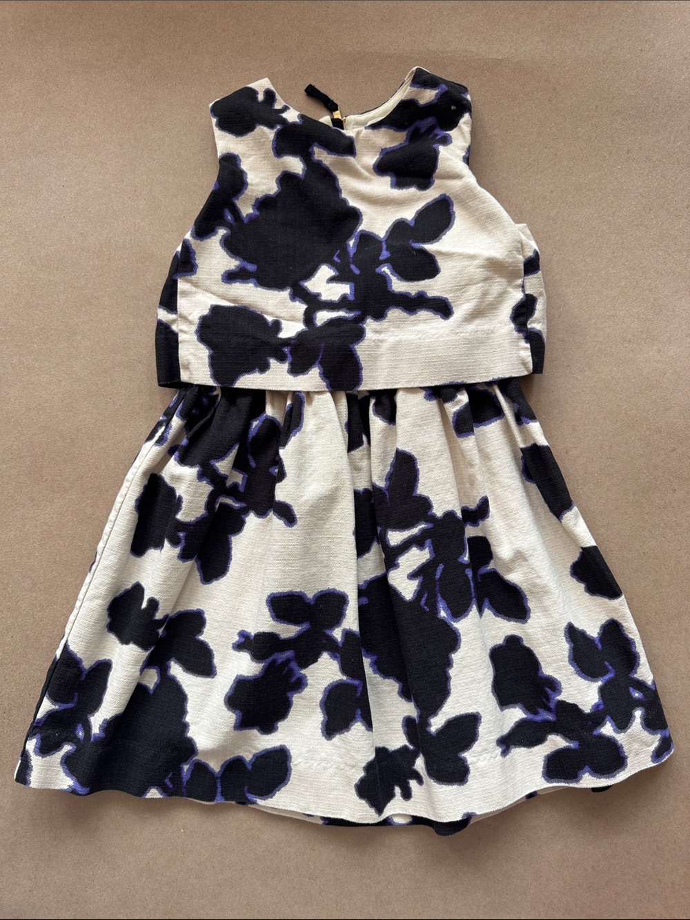 Crewcuts Black, Cream & Purple Floral Fit-and-Flare Dress